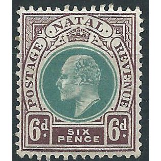 Natal 1902 SG135 6d Green & Brown-Purple Mounted Mint .. ..