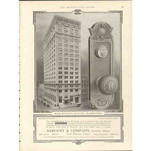 sargent company 1912 hoge building seattle wa hardware vintage ad