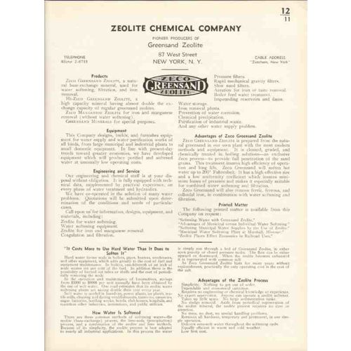 zeolite chemical company 1936 zeco greensand mineral vintage catalog