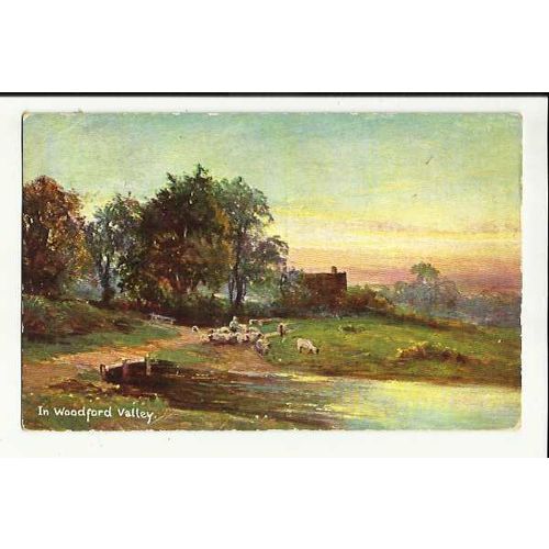 Wiltshire WOODFORD VALLEY Art Postcard by Hildesheimer (5404)