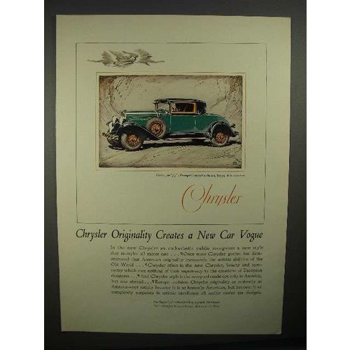 1928 Chrysler 75 2-passenger Coupe Car Ad