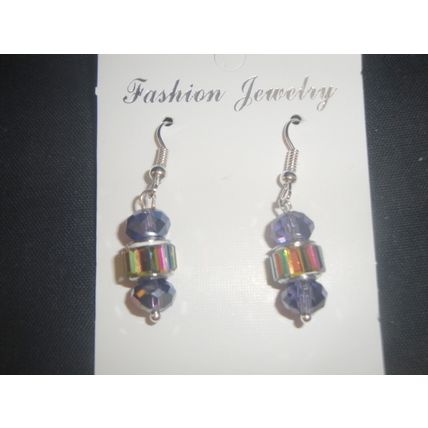 New different style rainbow titanium colour crystal glass earrings