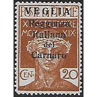 Carn Mi 8: 20 c. yellow-green Overprinted Military Post Stamp