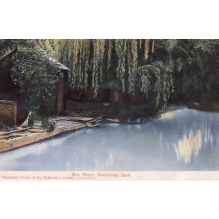 New Zealand Hot Water Swimming Bath Antique Postcard