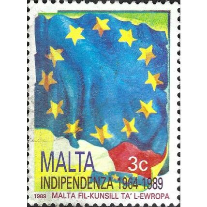 MALTA, Council of Europe Flag, blue 1989, 3c