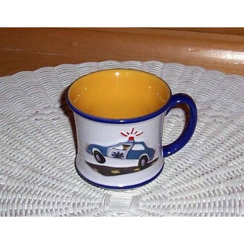 Police Officer with Squad Car Raised Design Special Ceramic Coffee Mug