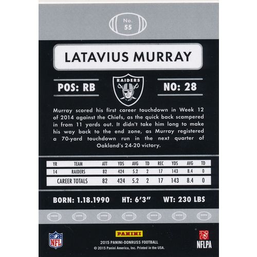 2015 Donruss Football 55 Latavius Murray Oakland Raiders