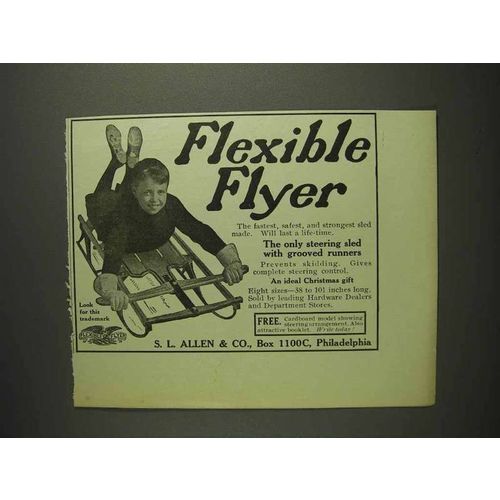 1914 Flexible Flyer Sled Ad - Steering with Grooved