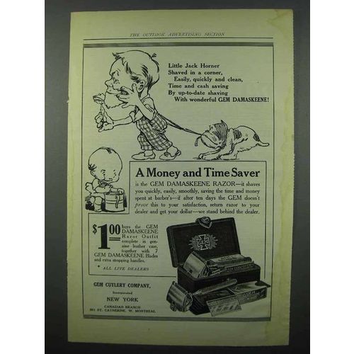 1914 Gem Damaskeene Razor Ad - Little Jack Horner
