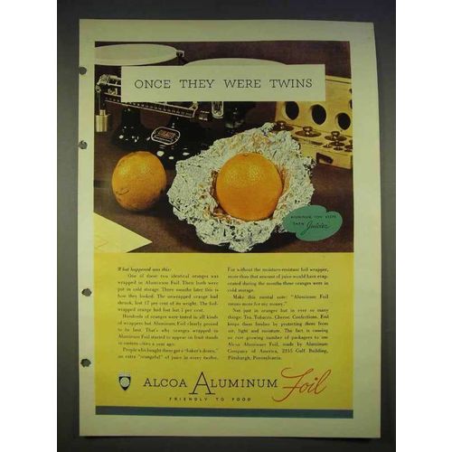 1940 Alcoa Aluminum Foil Ad - Once They Were Twins