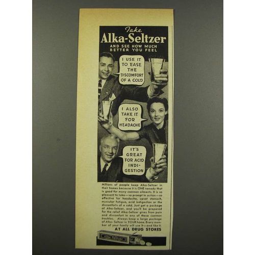 1940 Alka-Seltzer Medicine Ad - See How Much Better