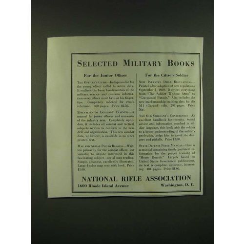 1940 NRA National Rifle Association Ad - Selected Military Books