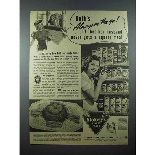 1940 Stokely's Foods Ad - Ruth's Always on the Go