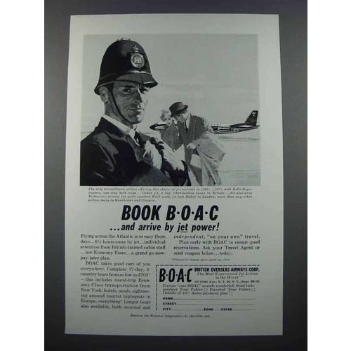 1959 BOAC Airways Ad - Arrive by Jet Power