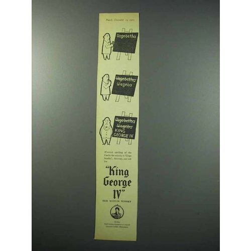 1960 King George IV Scotch Ad - Uisge Beatha