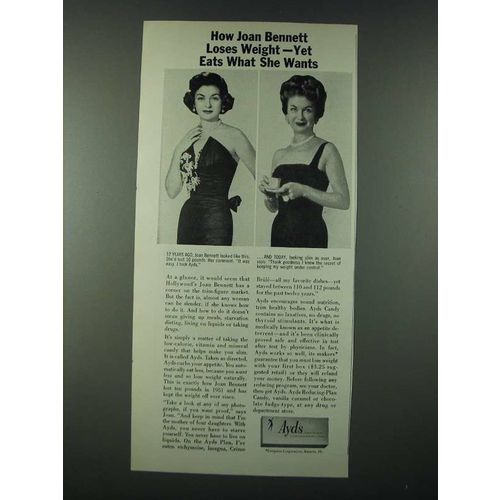 1963 Ayds Weight Loss Ad - Joan Bennett - Eats What She Wants