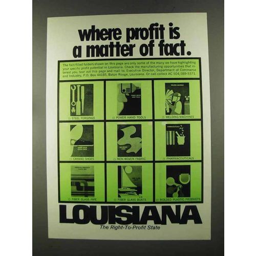 1972 Louisiana Dept. of Commerce Ad - Profit