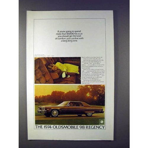 1974 Oldsmobile 98 Regency Car Ad - Comfort!