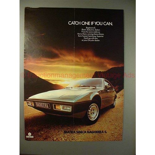 1977 Matra Simca Bagheera S Car Ad - Catch If You Can!