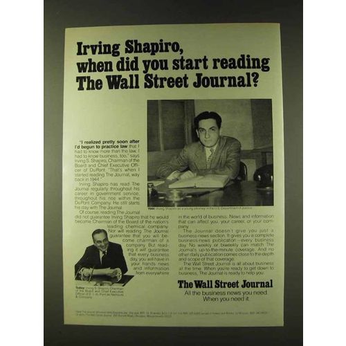 1979 The Wall Street Journal Ad - Irving Shapiro