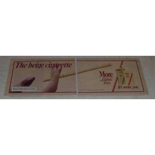 1982 More Lights 100s Cigarettes Ad - The Beige