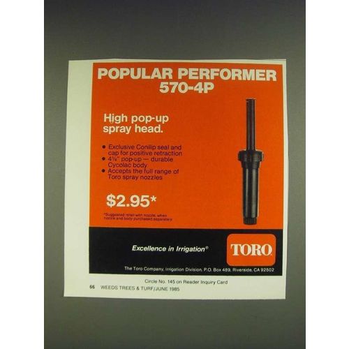 1985 Toro 570-4P High Pop-up Spray head Ad - Popular performer 570-4P