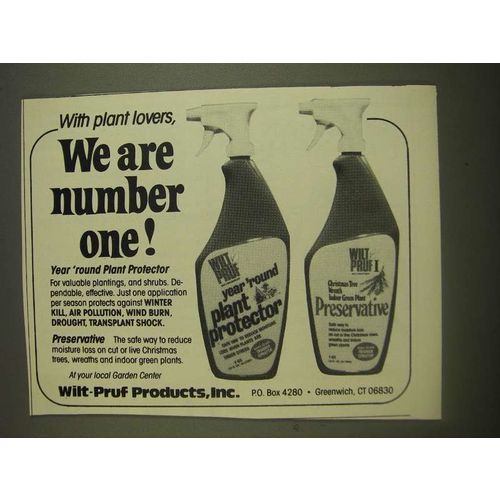 1985 Wilt-Pruf Year 'Round Plant Protector and Preservative Ad