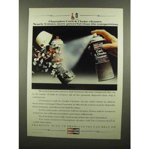 1989 Champion Carb & Choke Cleaner Ad - More Powerful
