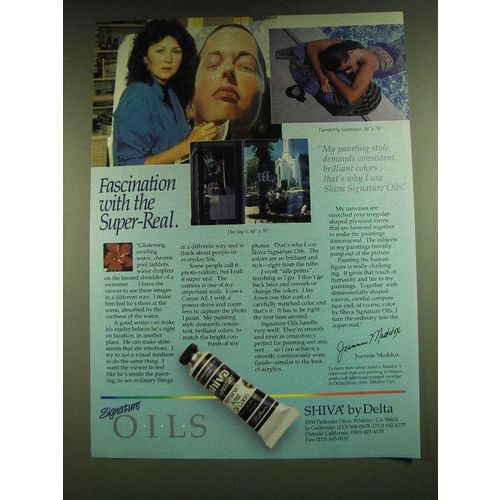 1990 Delta Shiva Signature Oils Ad - Turnberry Swimmer by Jeannie Maddox