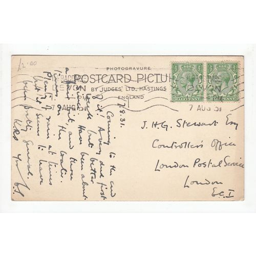 Pavilion and Capstone Parade Ilfracombe Devon 1931 Postcard Judges 9452