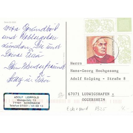 Christmas Greetings Card Germany Postcard used VGC