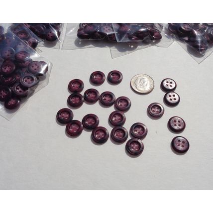 D20 Burgundy Shirt Buttons 12mm 7/16 4 Hole Round Sewing Crafting