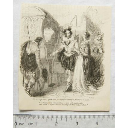 1860s engraving - And never knew what belonged to coachmen, footmen or pages