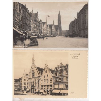 Landshut Alstadt Bayern Rathaus 2x Old German Postcard s