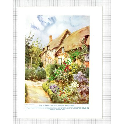 Anne Hathaway Cottage Shottery Shakespeare G F Nicholls - 1920's Print