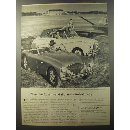 1953 Austin-Healey 100 and Austin Coupe-de-Ville Convertible Advertisement