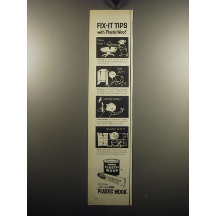 1957 Plastic Wood Ad - Fix-it tips with Plastic Wood Table Tipsy?