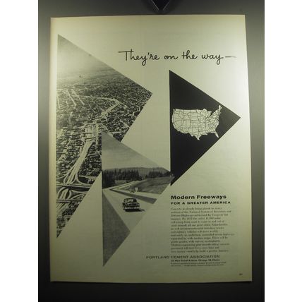1957 Portland Cement Association Ad - They're on the way