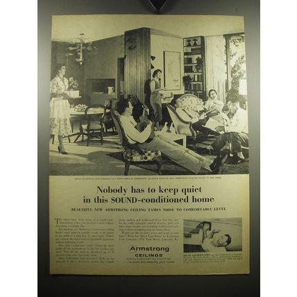 1957 Armstrong Ceilings Ad - Nobody has to keep quiet in this home