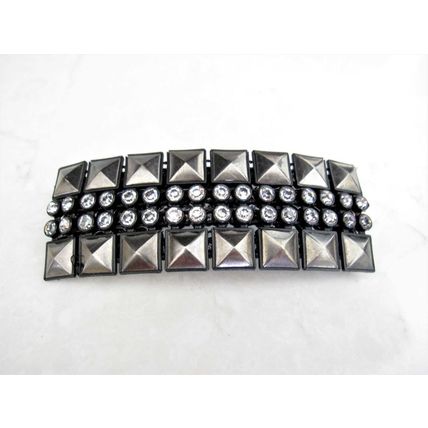 Gold or dark silver Metal and rhinestone crystal hair clip clamp barrette