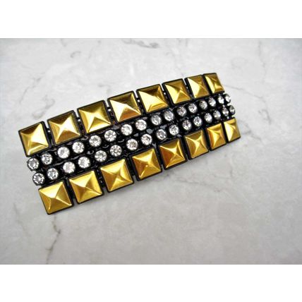 Gold or dark silver Metal and rhinestone crystal hair clip clamp barrette
