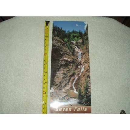 vtg seven falls colorado waterfalls postcard 10" x 4" unposted