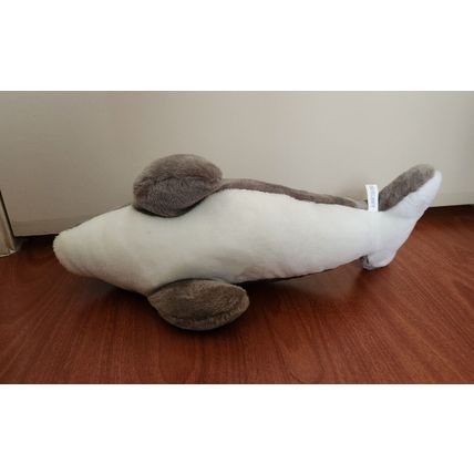 Gray Dolphin Plush Toy 14" blue eyes