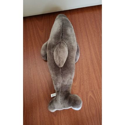 Gray Dolphin Plush Toy 14" blue eyes