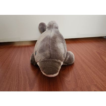 Gray Dolphin Plush Toy 14" blue eyes