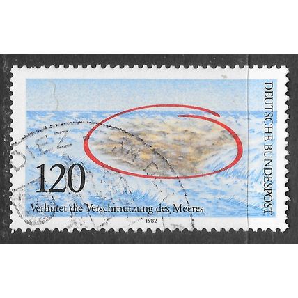 GERMANY 1982 MARINE ENVIRONMET PROTECTION SEA IMO OIL SLICK? 120Pf USED