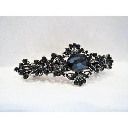 Small blue crystal hair barrette clip bridal clip bridal barrette gothic hair