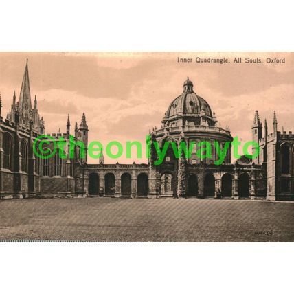 Inner Quadrangle, All Souls, Oxford, Oxon, Postcard, 1914