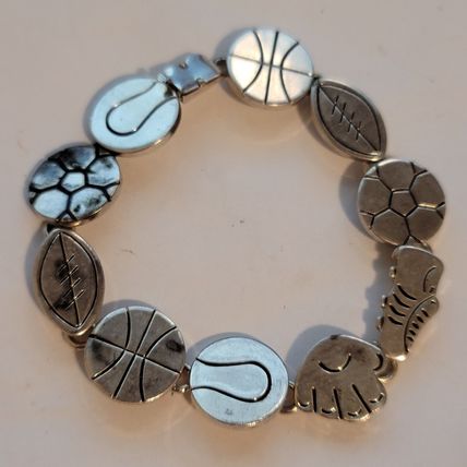 Silver Tone Sports Bracelet