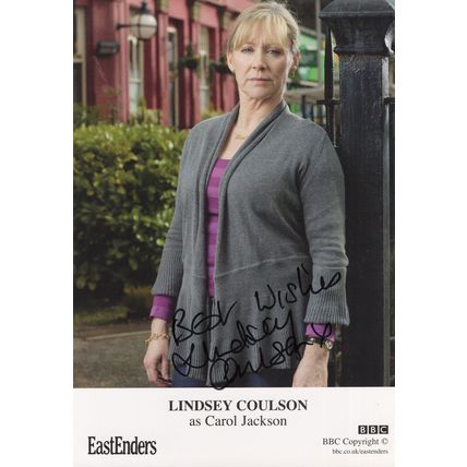 Lindsey Coulson as Carol Jackson Eastenders Hand Signed Cast Card Photo